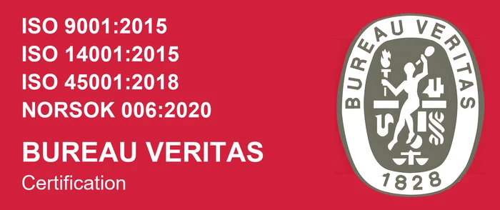 Marca de certificación de Bureau Veritas para COICEM: ISO 9001:2015, ISO 14001:2015, ISO 45001:2018 y NORSOK 006:2020